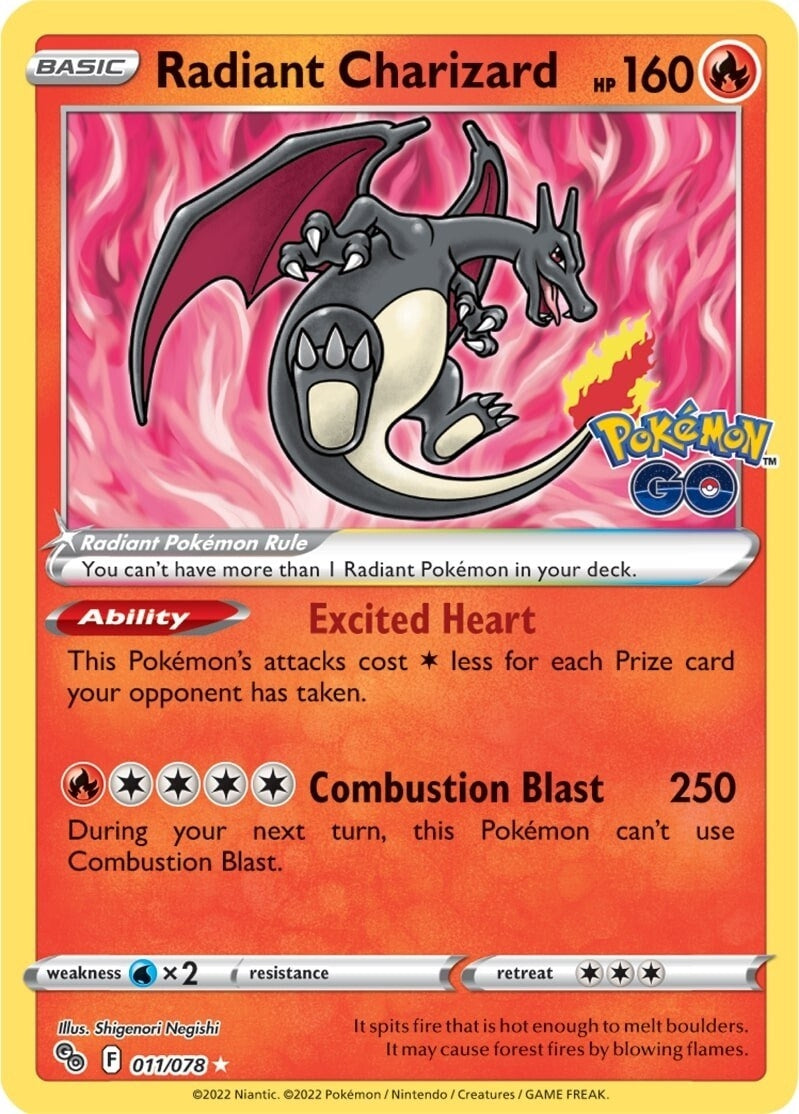 Image for Radiant Charizard (011/078) (Pokemon GO) (PGO) - Pokemon