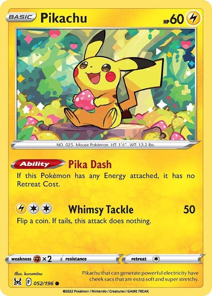 Image for Pikachu (052/196) (SWSH11: Lost Origin) (SWSH11) - Pokemon