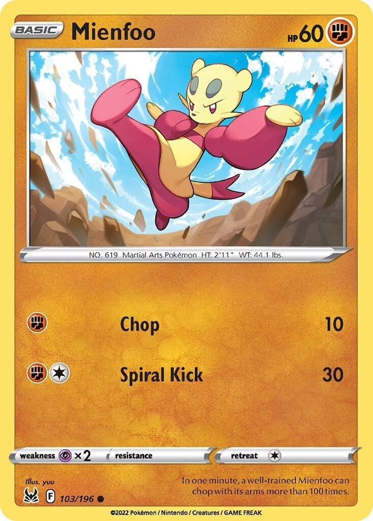 Image for Mienfoo (103/196) (SWSH11: Lost Origin) (SWSH11) - Pokemon