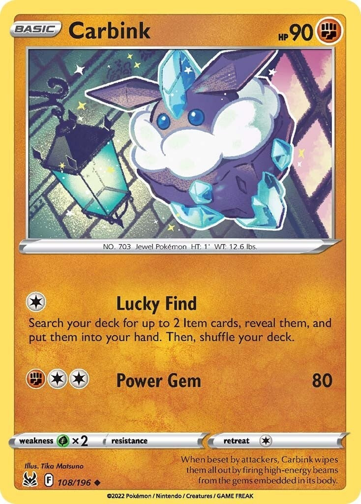 Image for Carbink (108/196) (SWSH11: Lost Origin) (SWSH11) - Pokemon