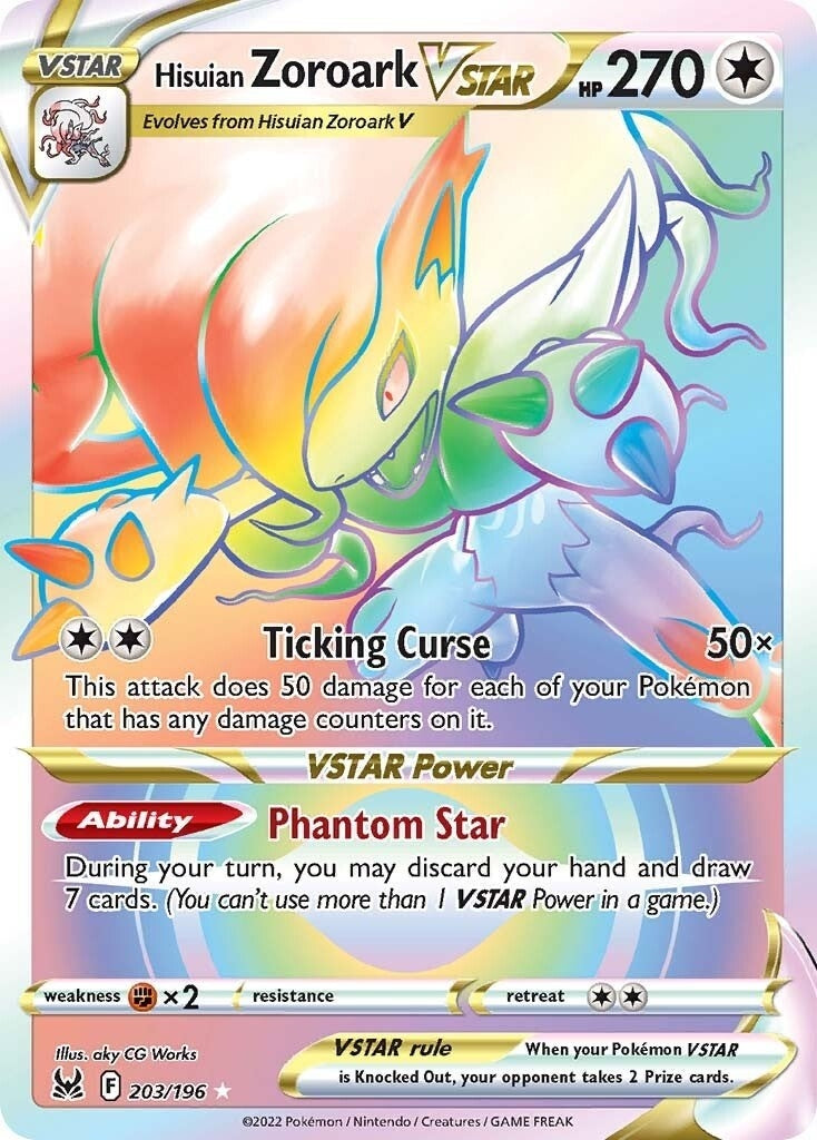 Image for Hisuian Zoroark VSTAR (Secret) (203/196) (SWSH11: Lost Origin) (SWSH11) - Pokemon