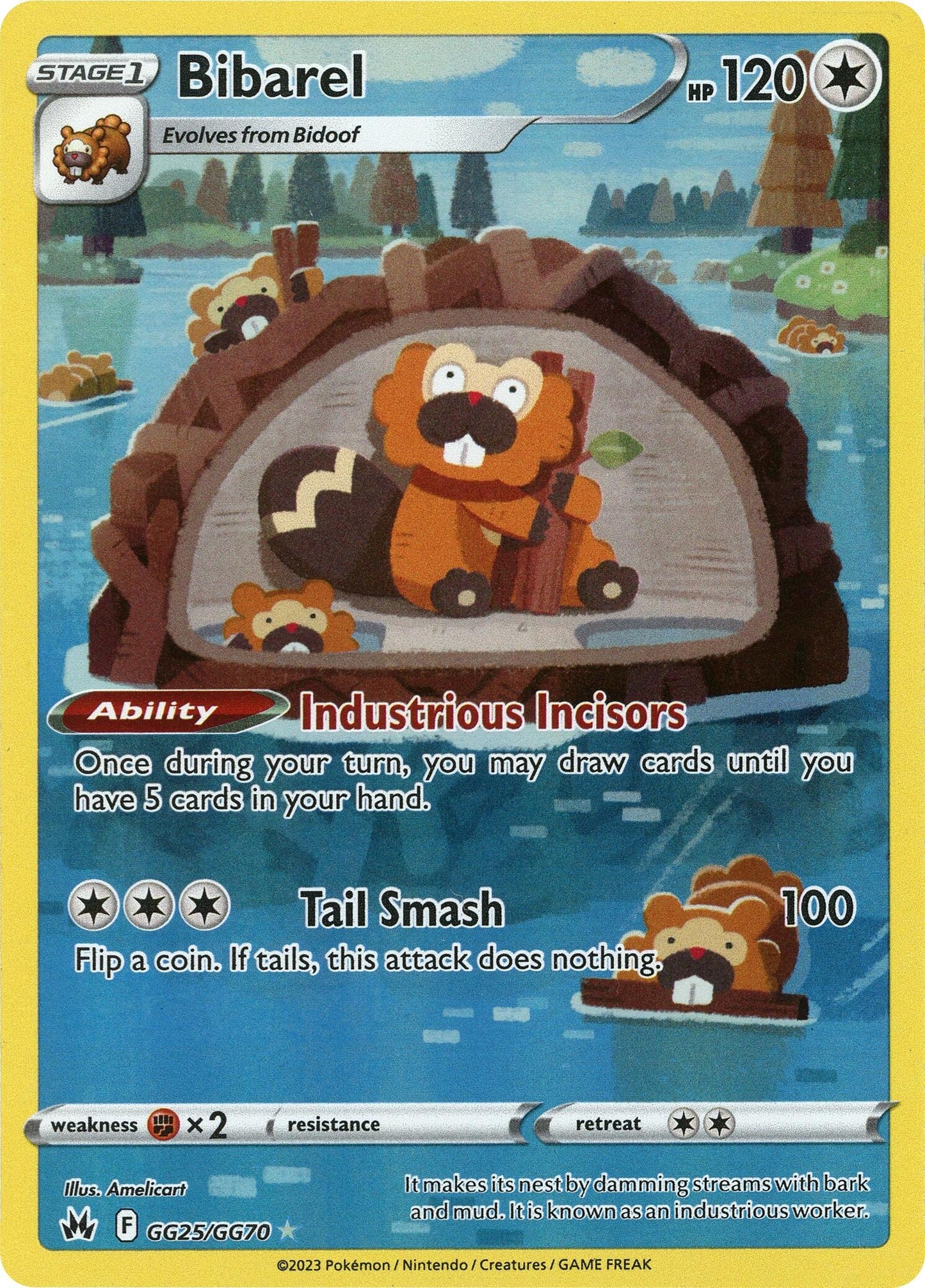 Image for Bibarel (GG25/GG70) (SWSH: Crown Zenith: Galarian Gallery) (CRZ:GG) - Pokemon