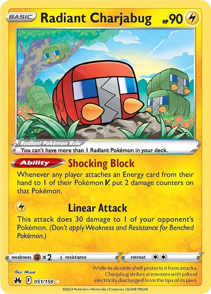 Image for Radiant Charjabug (051/159) (SWSH: Crown Zenith) (CRZ) - Pokemon
