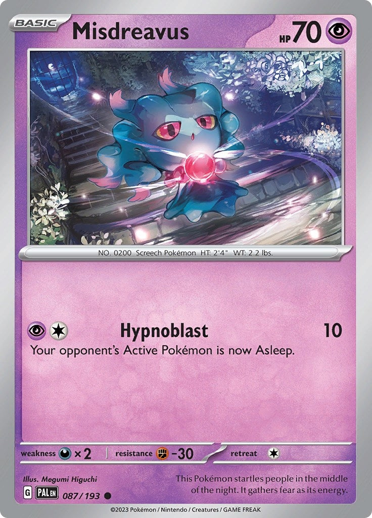Image for Misdreavus (087/193) (SV02: Paldea Evolved) - Pokemon