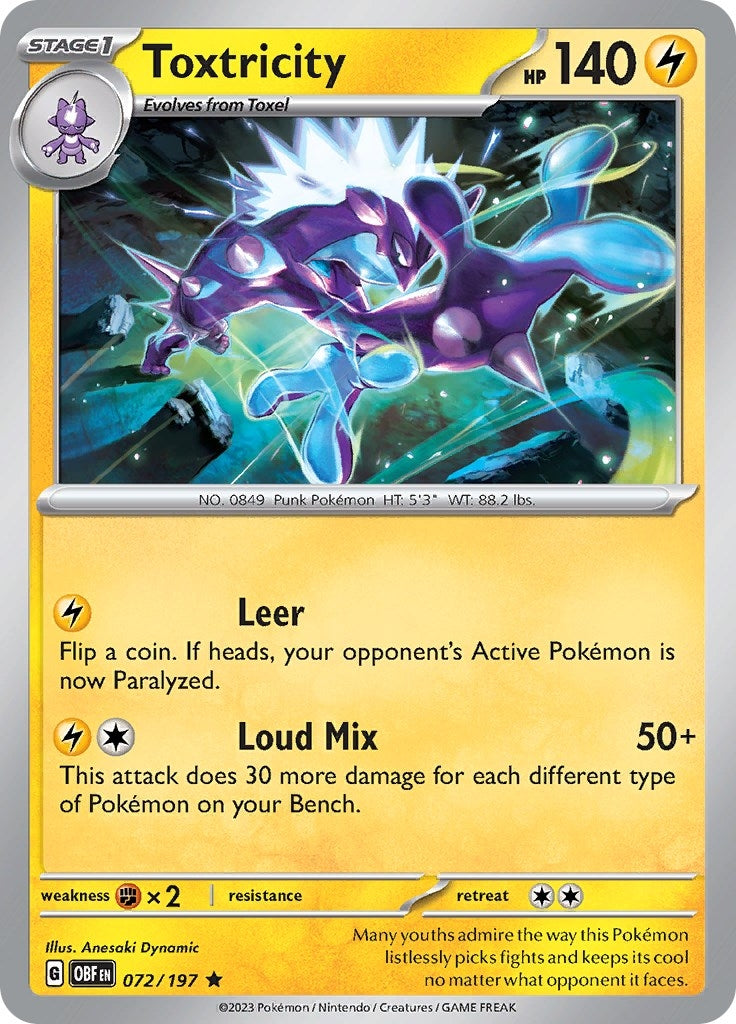 Image for Toxtricity (072/197) (SV03: Obsidian Flames) - Pokemon