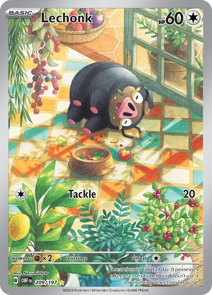 Image for Lechonk (209/197) (SV03: Obsidian Flames) - Pokemon
