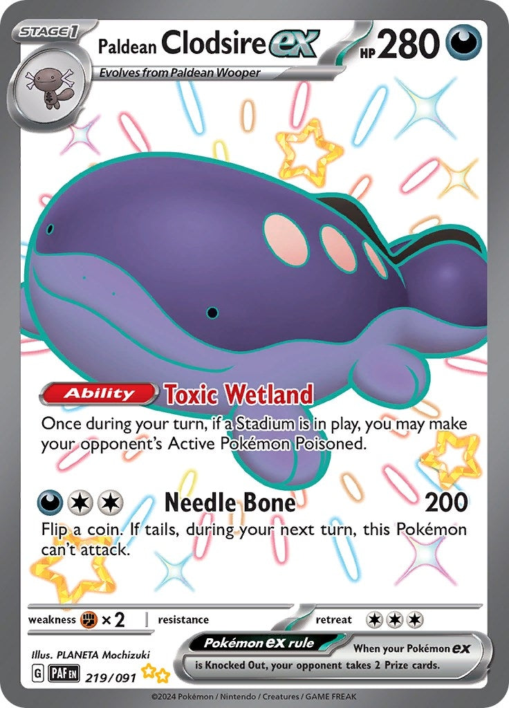 Image for Paldean Clodsire ex (219/091) (SV: Paldean Fates) - Pokemon