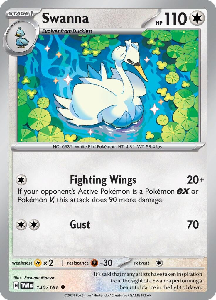 Image for Swanna (140/167) (SV06: Twilight Masquerade) - Pokemon