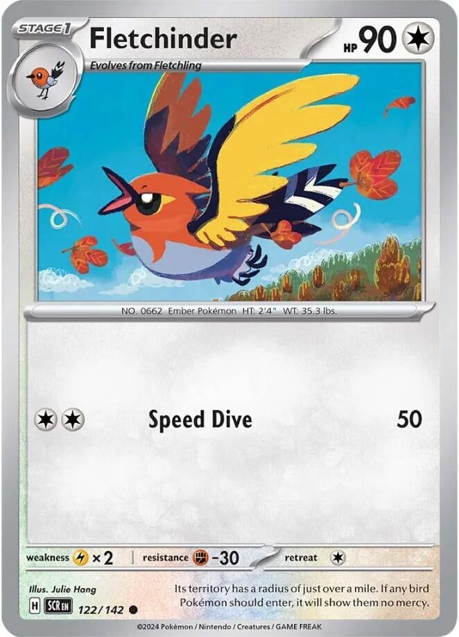 Image for Fletchinder (122/142) (SV07: Stellar Crown) - Pokemon