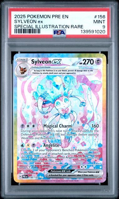 PSA 9 2025 POKEMON PRE EN-PRISMATIC EVOLUTIONS #156 SYLVEON ex SIR