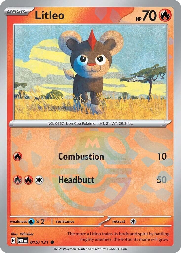 Image for Litleo (Master Ball Pattern) (015/131) (SV: Prismatic Evolutions) - Pokemon