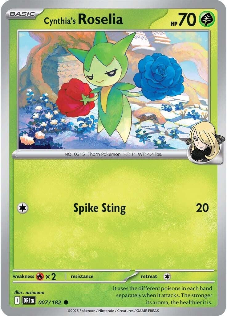 Image for Cynthia's Roselia (007/182) (SV10: Destined Rivals) - Pokemon