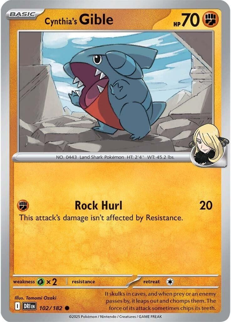 Image for Cynthia's Gible (102/182) (SV10: Destined Rivals) - Pokemon