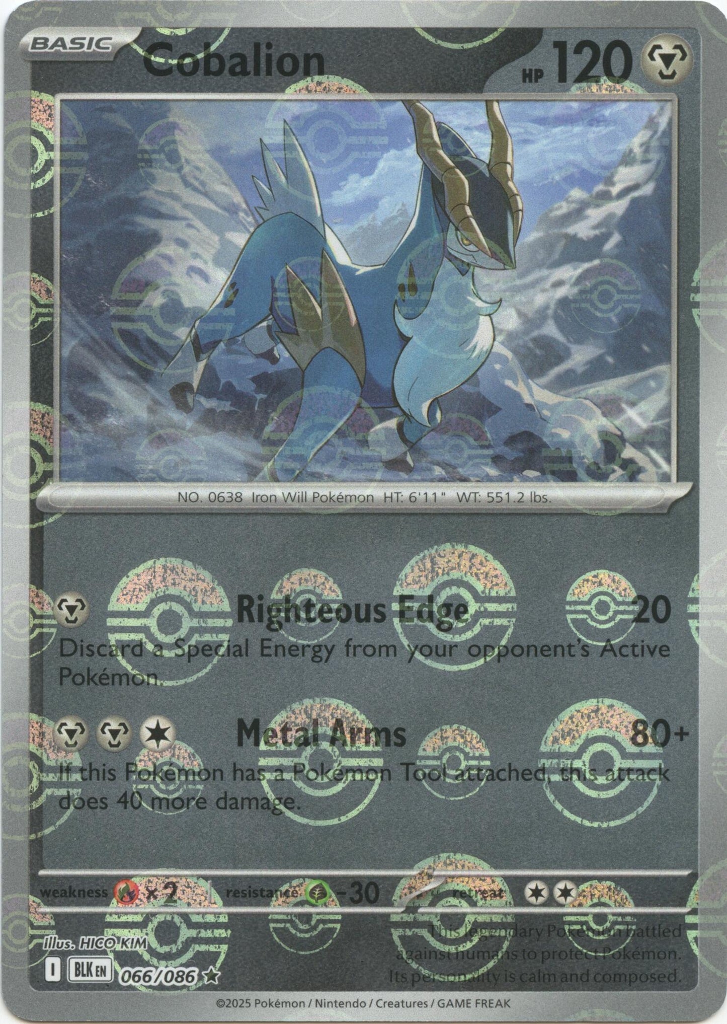Image for Cobalion (Poke Ball Pattern) (066/086) (SV: Black Bolt) - Pokemon