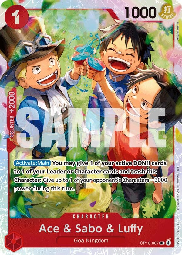 Image for Ace & Sabo & Luffy (OP13-007) (Carrying On His Will) (OP13) - One Piece Card Game