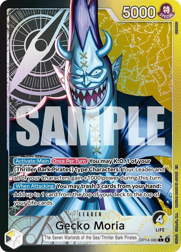 Image for Gecko Moria - OP14-080 (Alternate Art) (OP14-080) (The Azure Sea's Seven) (OP14) - One Piece Card Game