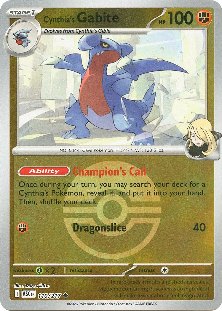 Image for Cynthia's Gabite (Poke Ball) (110/217) (ASC) - Pokemon