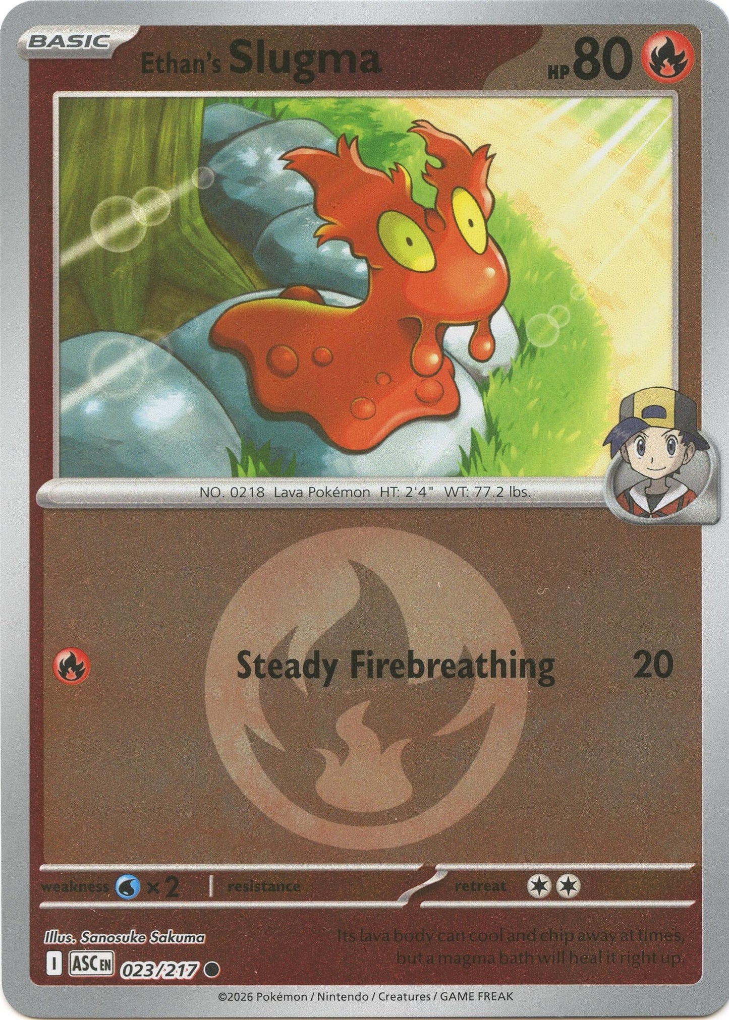 Image for Ethan's Slugma (Energy Symbol Pattern) (023/217) (ASC) - Pokemon