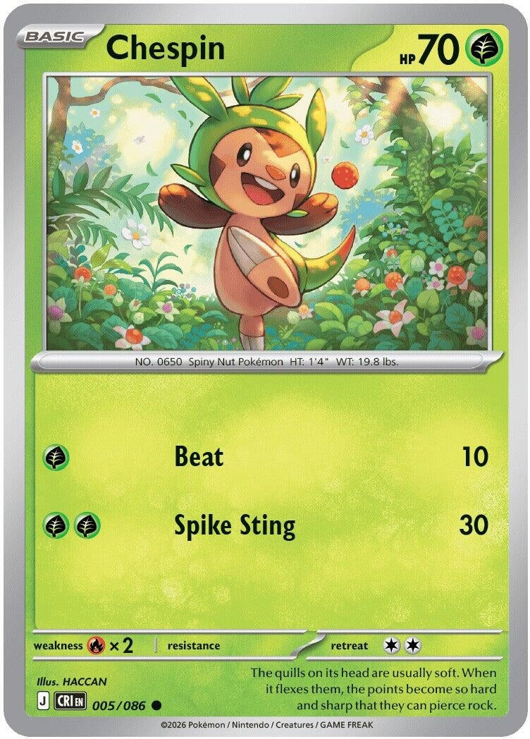 Image for Chespin (005/086) (ME04: Chaos Rising) (CRI) - Pokemon