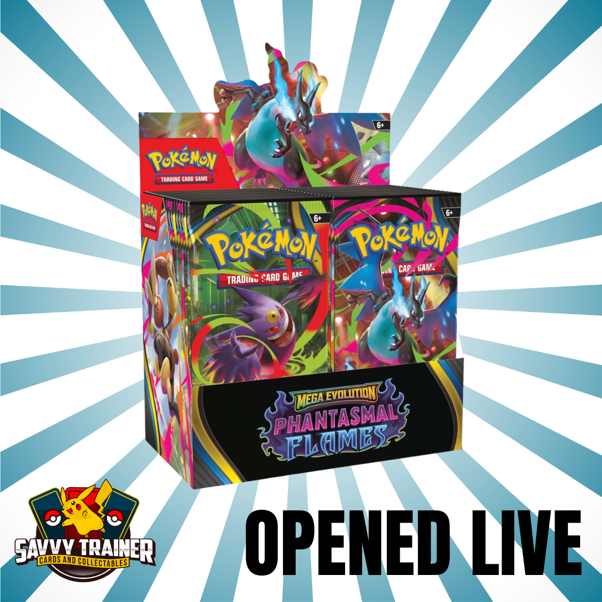 (OPENED LIVE) Pokemon Mega Evolution - Phantasmal Flames Booster box