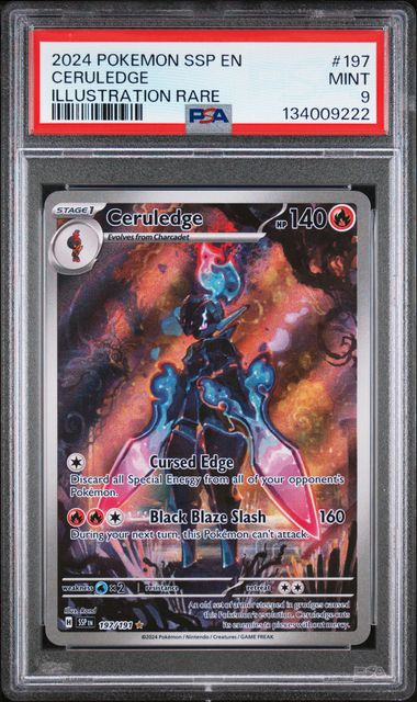 PSA 9 POKEMON SURGING SPARKS #197 CERULEDGE IR