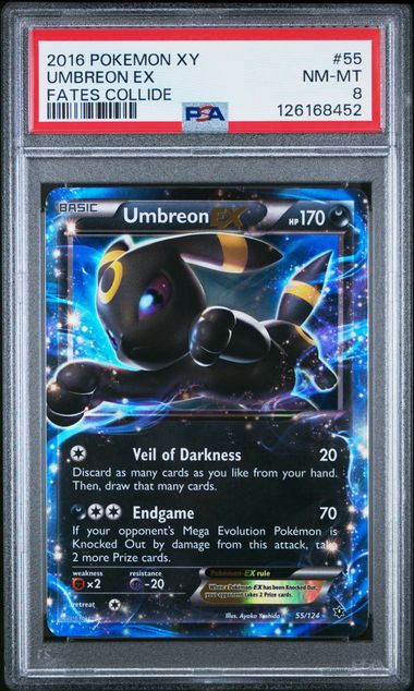PSA 8 XY FATES COLLIDE #55 UMBREON EX FATES COLLIDE