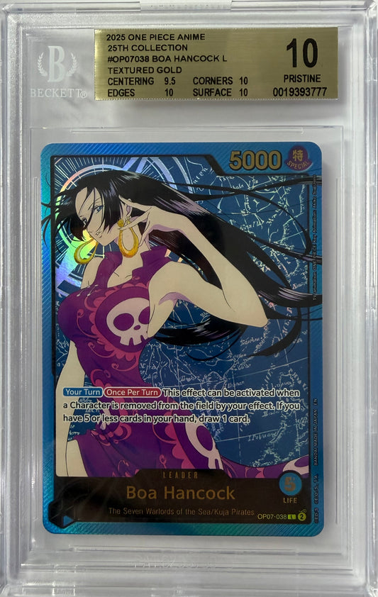 BECKETT PRISTINE 10 - EB02 25TH ANNIVERSARY BOA HANCOCK GOLD LEADER