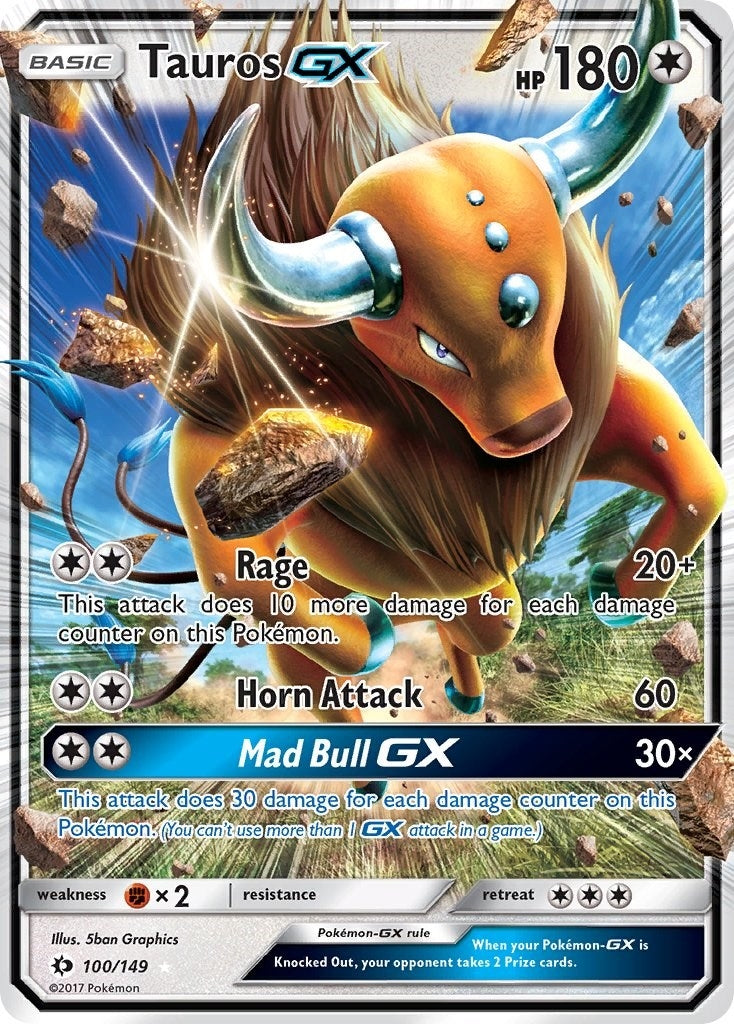 Image for Tauros GX (100/149) (SM Base Set) (SM01) - Pokemon