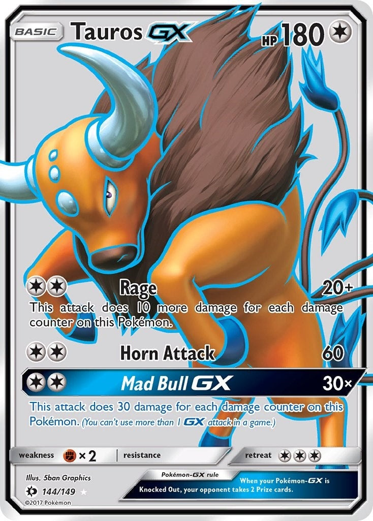 Tauros GX (Full Art) (144/149) (SM Base Set)