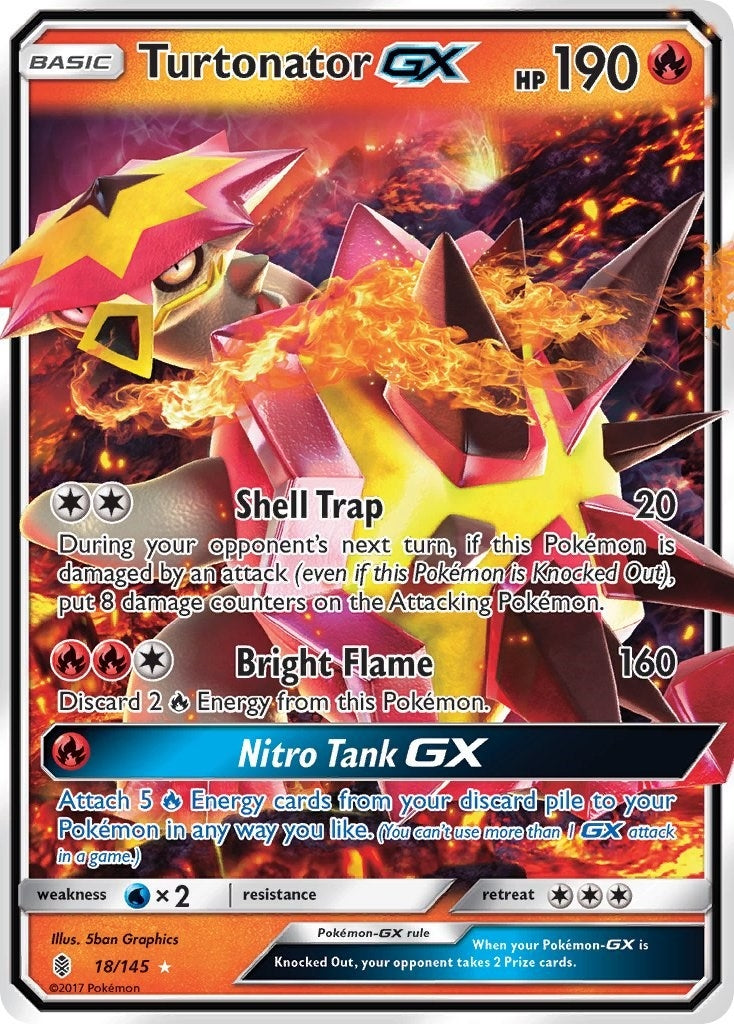 Image for Turtonator GX (18/145) (SM - Guardians Rising) (SM02) - Pokemon