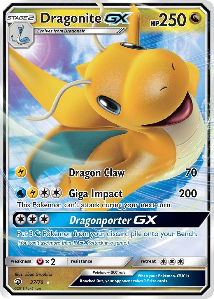 Image for Dragonite GX (37/70) (Dragon Majesty) (DRM) - Pokemon