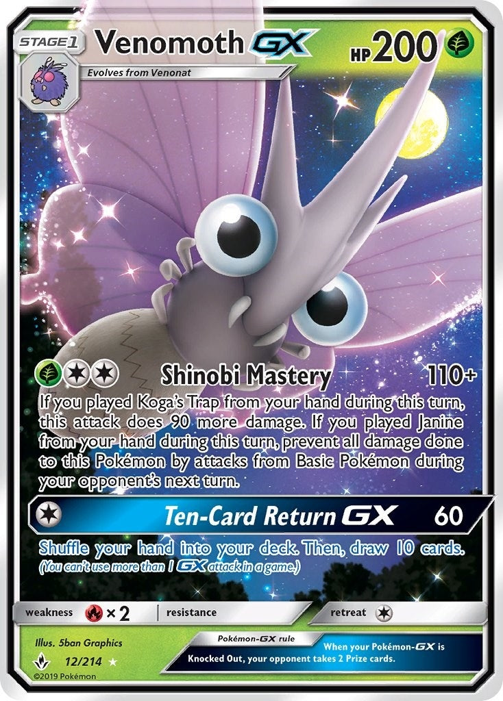 Image for Venomoth GX (12/214) (SM - Unbroken Bonds) (SM10) - Pokemon