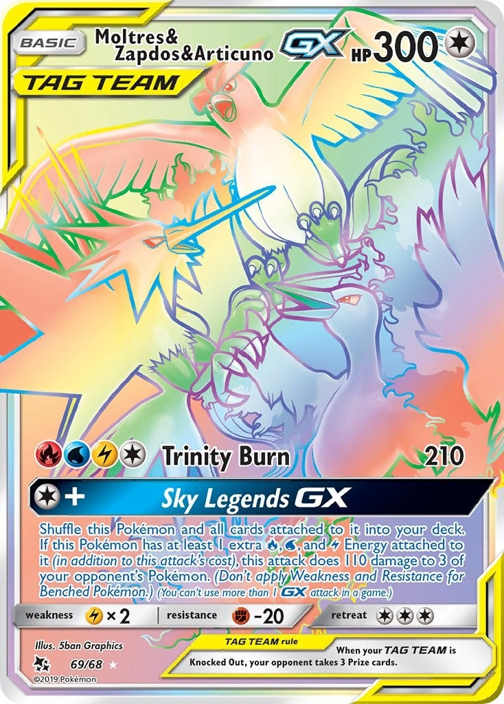 Moltres & Zapdos & Articuno GX (Secret) (69/68) (Hidden Fates)