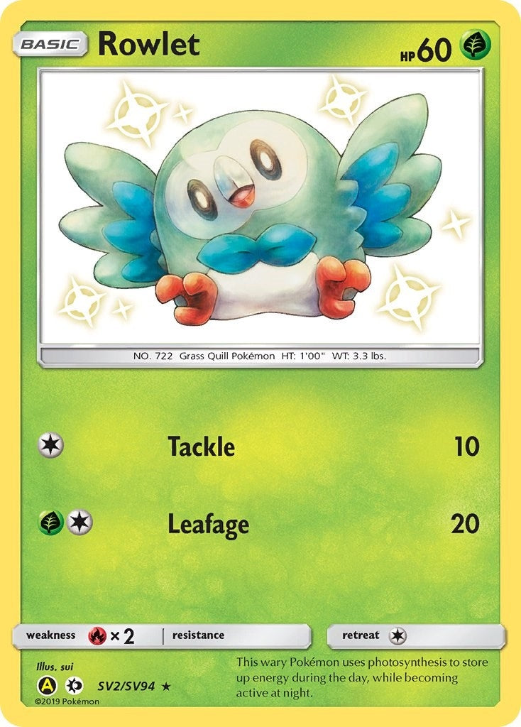 Image for Rowlet (SV2/SV94) (Hidden Fates: Shiny Vault) (HIF:SV) - Pokemon