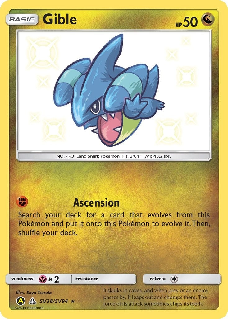 Image for Gible (SV38/SV94) (Hidden Fates: Shiny Vault) (HIF:SV) - Pokemon