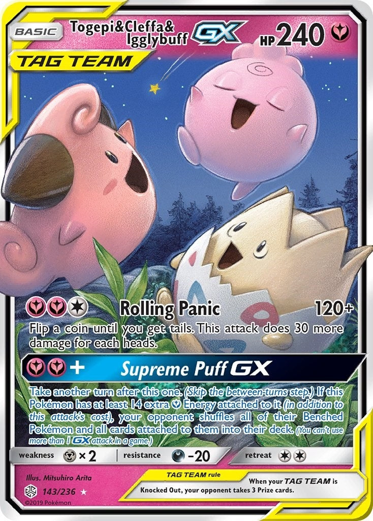 Togepi & Cleffa & Igglybuff GX (143/236) (SM - Cosmic Eclipse)
