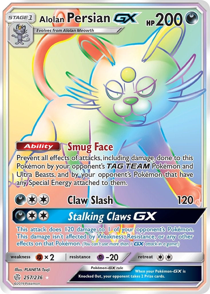 Image for Alolan Persian GX (Secret) (257/236) (SM - Cosmic Eclipse) (SM12) - Pokemon