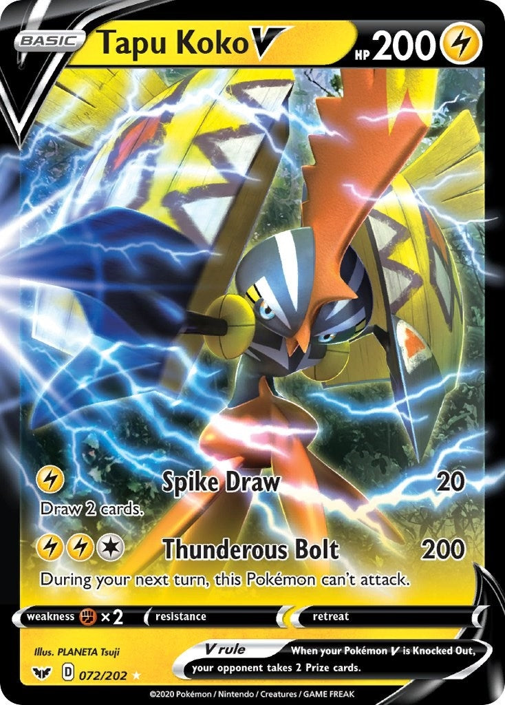 Image for Tapu Koko V (072/202) (SWSH01: Sword & Shield Base Set) (SWSH01) - Pokemon