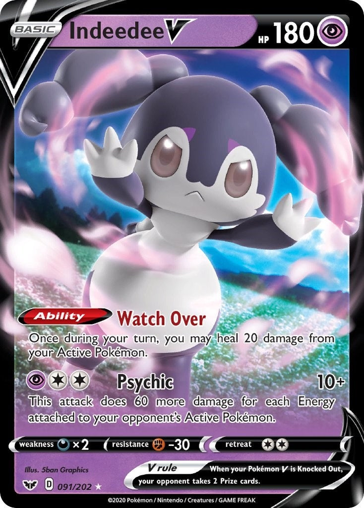 Image for Indeedee V (091/202) (SWSH01: Sword & Shield Base Set) (SWSH01) - Pokemon