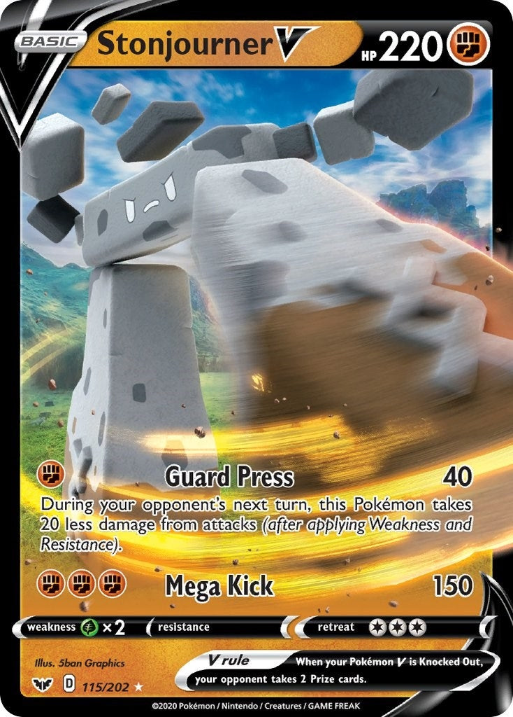 Image for Stonjourner V (115/202) (SWSH01: Sword & Shield Base Set) (SWSH01) - Pokemon