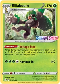 Image for Rillaboom - SWSH006 (Prerelease) (SWSH006) (SWSH: Sword & Shield Promo Cards) (SWSD) - Pokemon