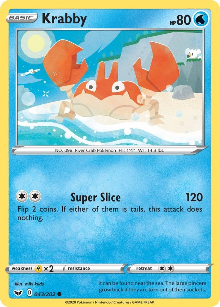 Image for Krabby (043) (043/202) (SWSH01: Sword & Shield Base Set) (SWSH01) - Pokemon