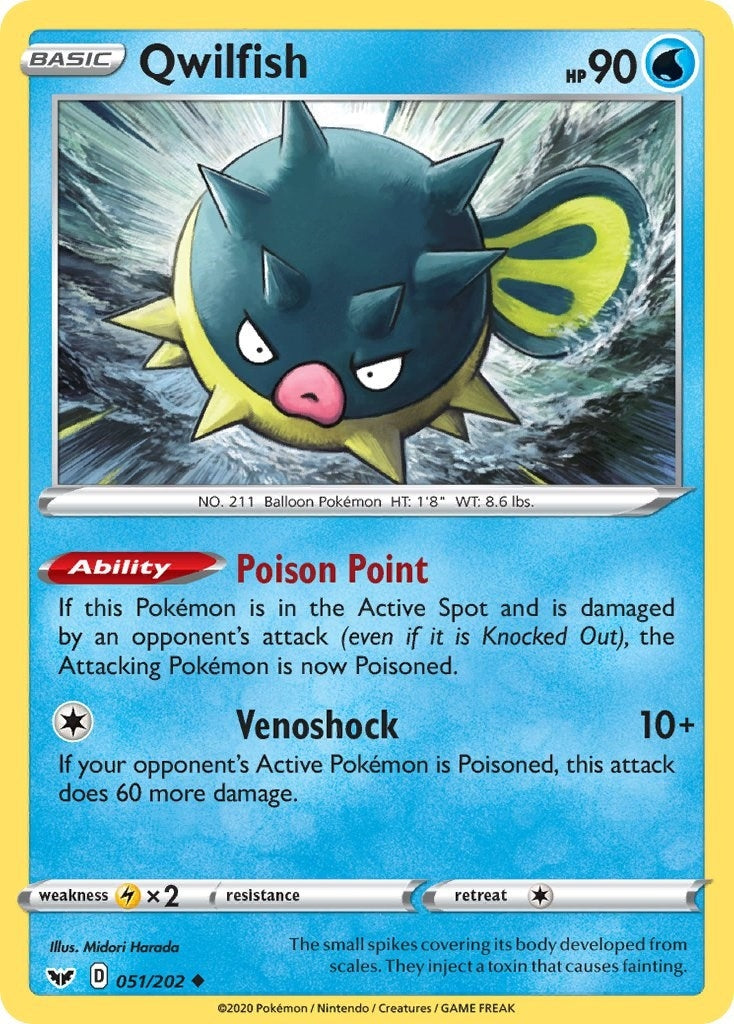 Image for Qwilfish (051/202) (SWSH01: Sword & Shield Base Set) (SWSH01) - Pokemon