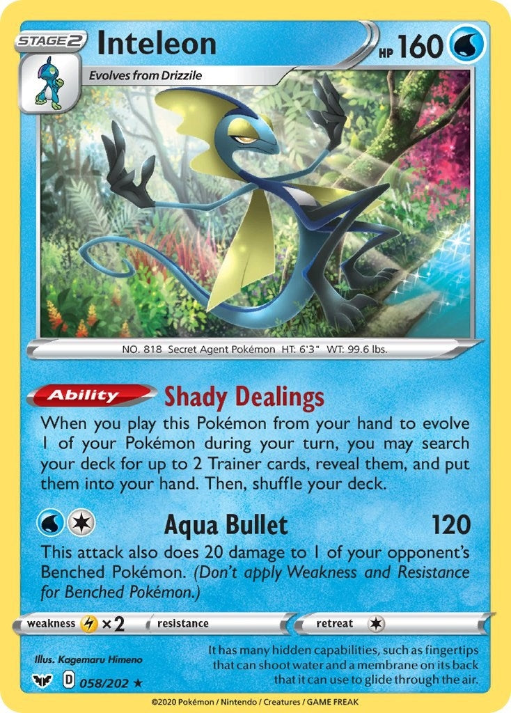 Image for Inteleon (058) (058/202) (SWSH01: Sword & Shield Base Set) (SWSH01) - Pokemon