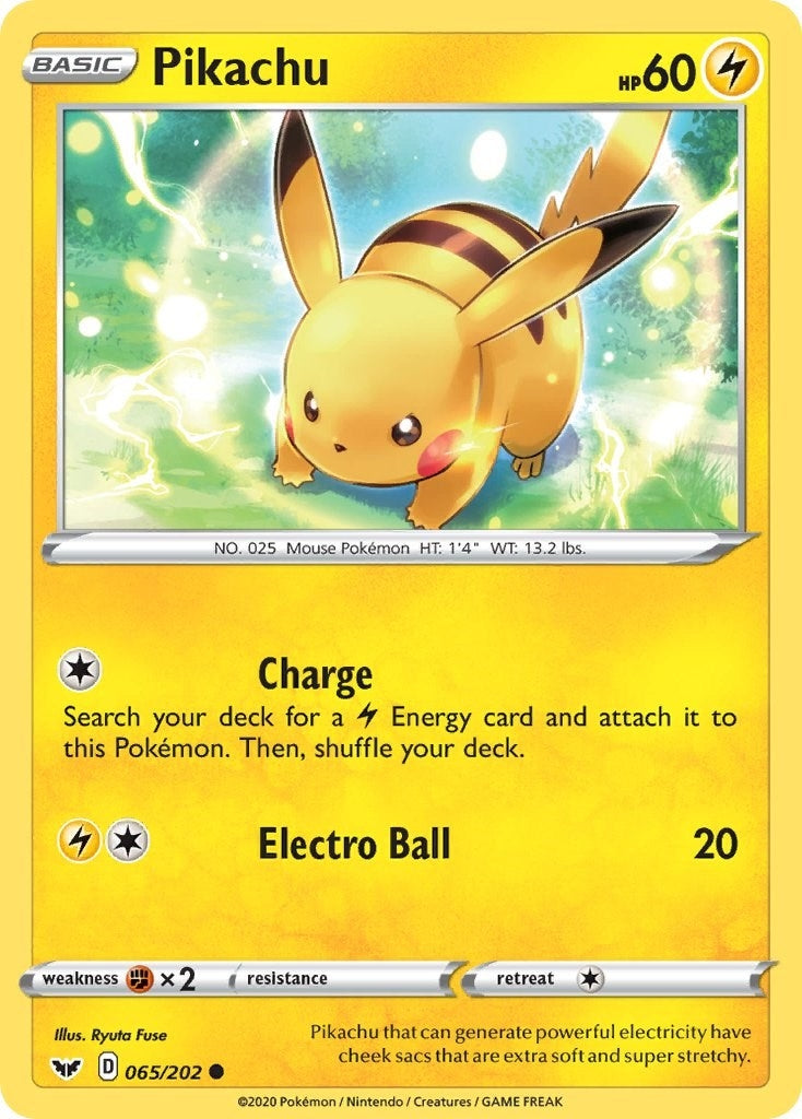 Image for Pikachu (065/202) (SWSH01: Sword & Shield Base Set) (SWSH01) - Pokemon