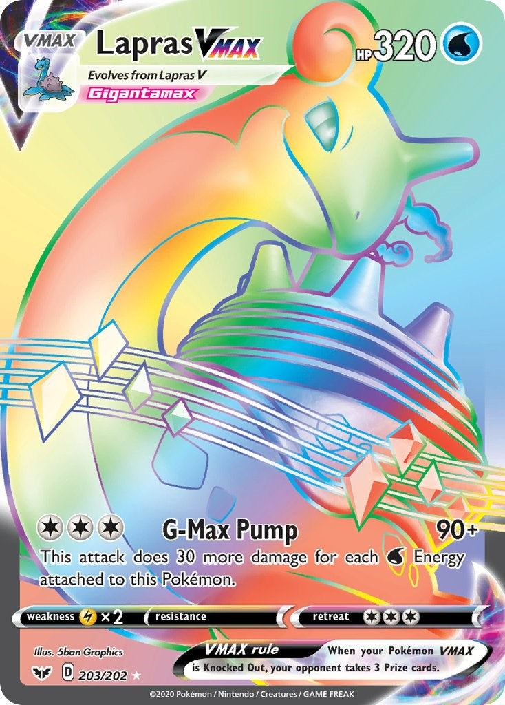 Image for Lapras VMAX (Secret) (203/202) (SWSH01: Sword & Shield Base Set) (SWSH01) - Pokemon