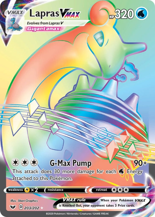 Image for Lapras VMAX (Secret) (203/202) (SWSH01: Sword & Shield Base Set) (SWSH01) - Pokemon