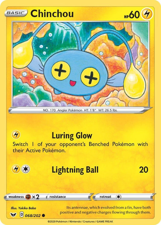 Image for Chinchou (068) (068/202) (SWSH01: Sword & Shield Base Set) (SWSH01) - Pokemon
