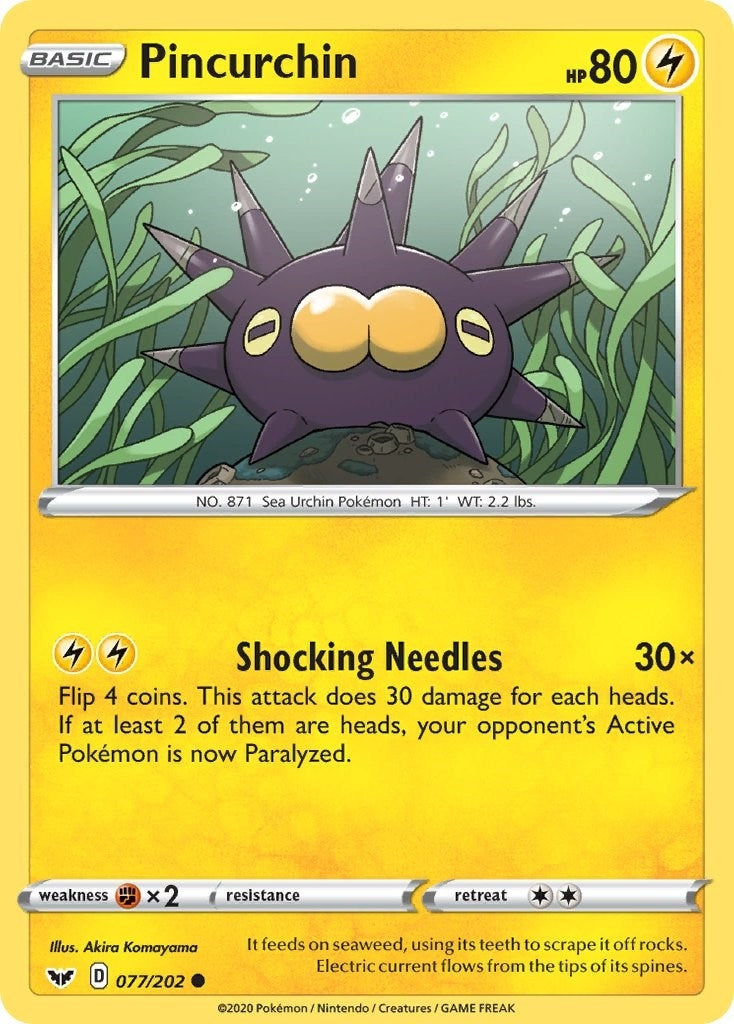 Image for Pincurchin (077/202) (SWSH01: Sword & Shield Base Set) (SWSH01) - Pokemon
