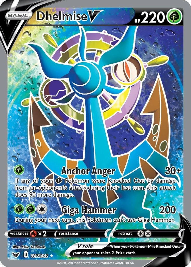 Image for Dhelmise V (Full Art) (187/202) (SWSH01: Sword & Shield Base Set) (SWSH01) - Pokemon